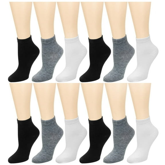 12 Pairs Medium Size Men's and Women's Sports Socks Warm Cotton Socks for Athletic Activities and Daily Use Mixed Colors