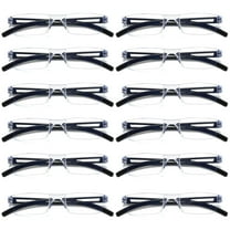 12 Pairs Men Women Rimless Reading Glasses Blue Light Blocking Unisex Reader 0.75