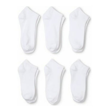12 Pairs Men's Ankle No Show Socks - Polyester and Spandex - Black or White (10-13,