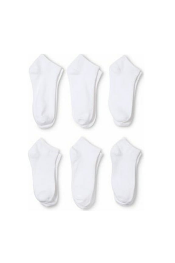 12 Pairs Men's Ankle No Show Socks - Polyester and Spandex - Black or White (10-13,