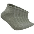thumbnail image 1 of 12 Pairs Men's Cotton Solid Gray Athletic Cushioned Ankle Quarter Socks Size 10-13, 1 of 3