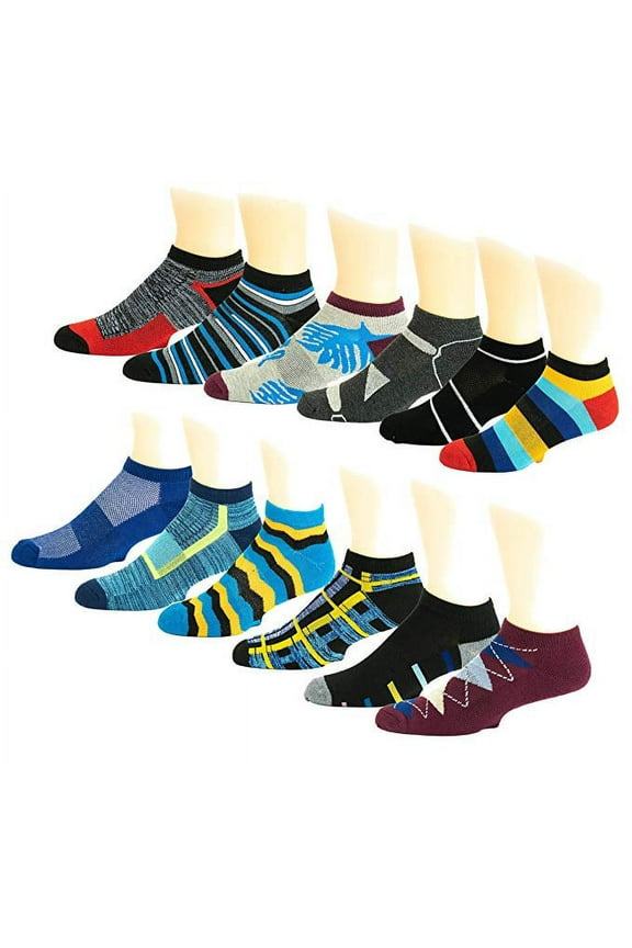 12 Pairs Men's Low Cut Sports Running Athletic Performance Socks