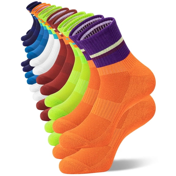 KOITHOT 12 Pairs Mens Crew Socks Cushioned Breathable Sports Athletic Socks Crew Socks for Men Size 10-13