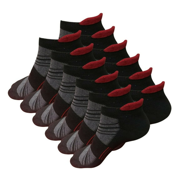 12 Pairs Mens Athletic Cotton No Show Low Cut Ankle Breathable Casual Socks with Cushioned Tab for Sports Running Jogging Cycling