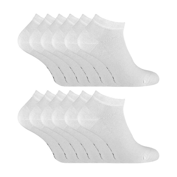 12 Pairs Mens Bamboo Trainer Socks | Sock Snob | Breathable Cushioned Low Cut Socks for Summer