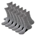 thumbnail image 1 of 12 Pairs Mens Performance Cotton Athletic Casual Dress Crew Cushion Breathable Long Socks for Running Basketball Work Sports Hiking, 1 of 5