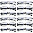thumbnail image 1 of 12 Pairs Mens Rectangular Rimless Blue Light Blocking Reading Glasses Unisex Readers +1.00, 1 of 6