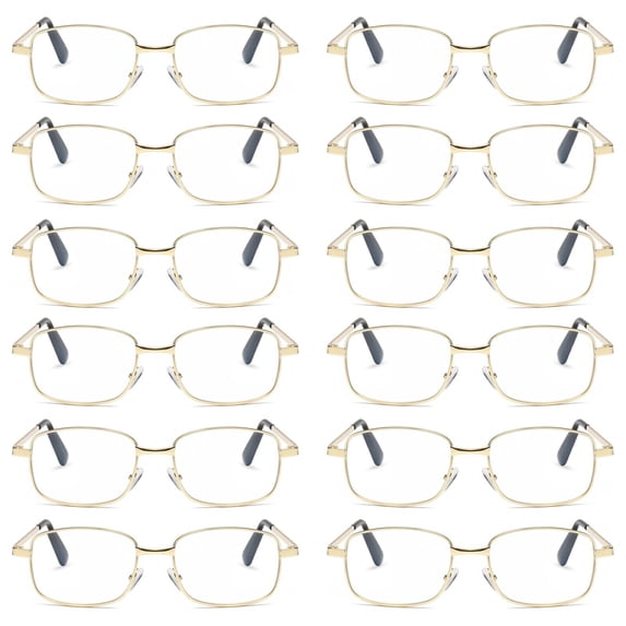 12 Pairs Mens Womens Metal Frame Clear Lens Reading Glasses Fashion Classic Readers +2.00