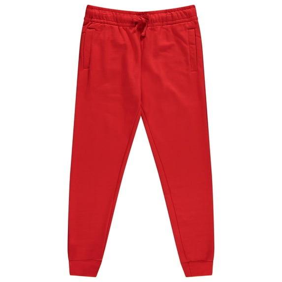 24 Pack of Wholesale Womens Jogger Sweatpants, Bulk Comfy Fleece-Lined Joggers with Ribbed Cuffs for Charities & Homeless Shelter Donations, Color RED, Size X-Large