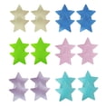 thumbnail image 1 of 12 Pairs Nipple Cover Star Breast Petals Multi Colors Nipple Cover Disposable Satin Pasties - 8.2CM, 1 of 5