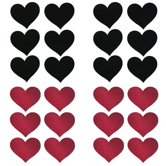 12 Pairs Nipple Covers Heart Shape Disposable Pasties Self-Adhesive Breast for Woman - 7.7*6.7CM