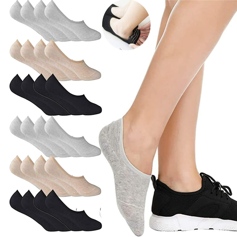 12 Pairs No Show Socks For Women, Women's Cotton Invisible Socks Non Slip  Socks(US Womens Shoe 5-8)