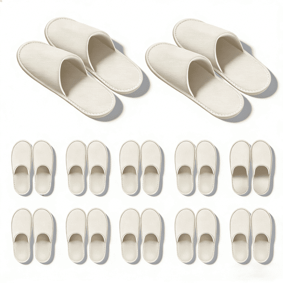 12 Pairs Non Slip Disposable Slippers for Guest, Washable Reusable Spa Slippers, Unisex Universal Closed Toe Guest House for Men Women Home Hotel Bathroom Bedroom Wedding, Yellow