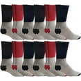 thumbnail image 1 of 12 Pairs Of SOCKS'NBULK Mens Cotton Thermal Crew Socks, Cold Weather Boot Sock Shoe Size 8-12, 1 of 7