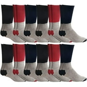 12 Pairs Of SOCKS'NBULK Mens Cotton Thermal Crew Socks, Cold Weather Boot Sock Shoe Size 8-12