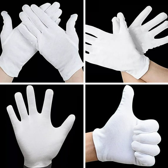 12 Pairs Of White Gloves (Hand Clapping) Gloves, 12 Pairs Of White Gloves Gloves, White