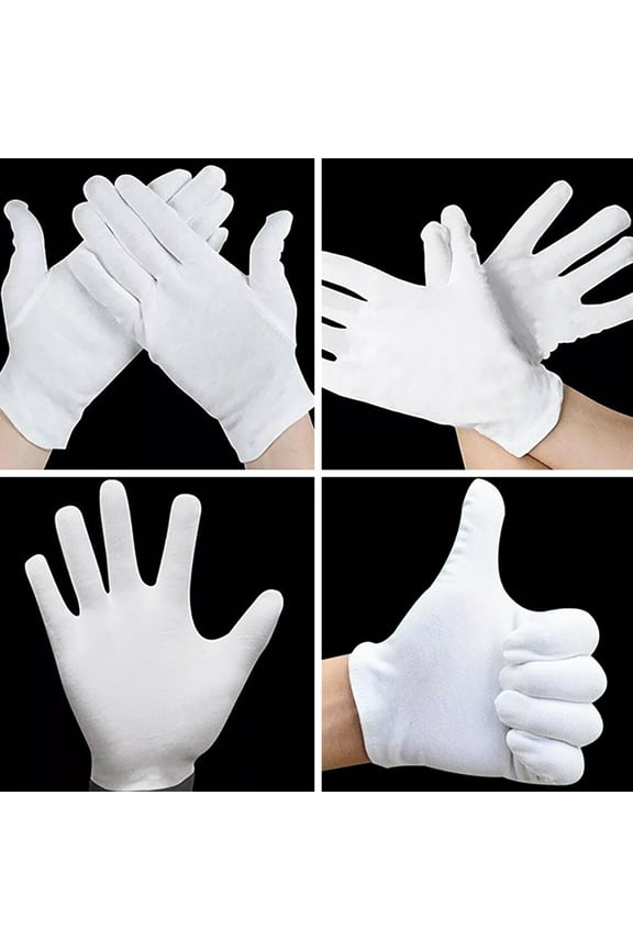 12 Pairs Of White Gloves (Hand Clapping) Gloves, 12 Pairs Of White Gloves Gloves, White