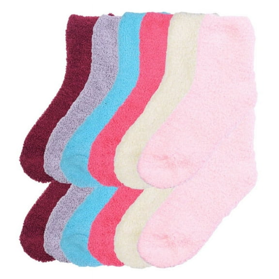 12 Pairs Plush Slipper Socks Fuzzy Fleece Warm Soft Cozy Fluffy Winter Home Cabin Sleeping Premium Socks Comfy Christmas Stuffers Gifts for Women