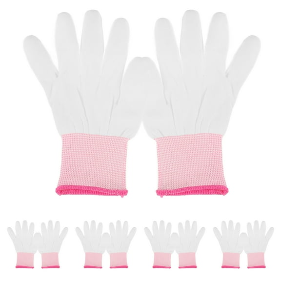 12 Pairs Quilting Gloves Safety Work Gloves Lightweight Nylon Quilting Anti Static Gardening Glove for Sewing Quilters PU Coated Nylon Gloves Electronics Lab Hospitals Pink