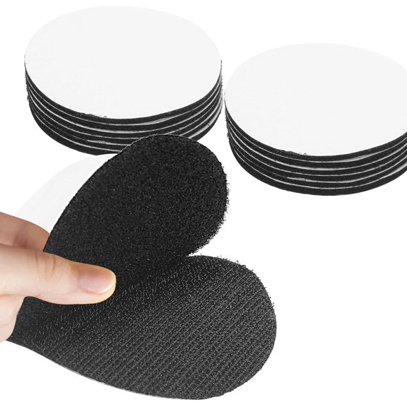 12 Pairs Referee Patch Hook and Loop Dots with Adhesive, 3 Inch Nylon Sticky Adhesive Hook and Loop Fasteners Double Sided Pads for Home Office/Wall Mounting