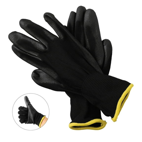 12 Pairs Safety Coating Work Gloves Hand Protect PU Nylon Antiskid Dust-proof