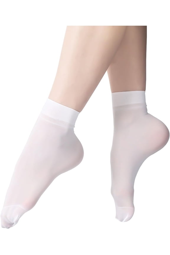 12 Pairs Sheer Nylon Socks for Women Thin Ankle Stocking Footies Transparent Silk Sheer Socks With Reinforced Toe