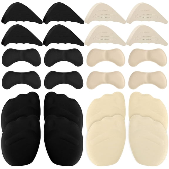 12 Pairs Shoe Filler High Heel Cushion Pads Adjustable Toe Inserts Front Insoles Grips Liner Insert for Preventing Too Big from Slipping Blisters Relieve Pain