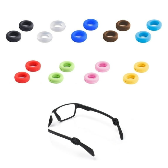 12 Pairs Silicone Glasses Ear Grip MODANU Eyeglass Temple Tip Sleeve Retainer Round Ear Cushion Multicolor Anti Slip Ear Pad for Kids and Adults Sunglasses