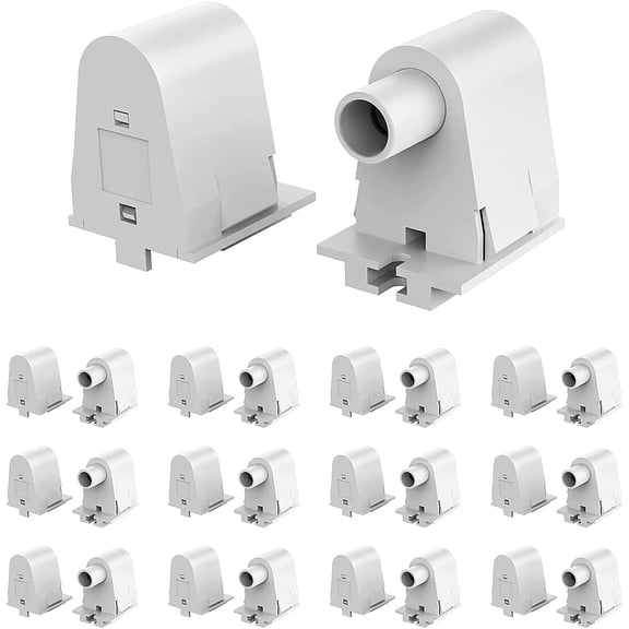 (12-Pairs) Single Pin FA8 Tombstone - Non-Shunted T8/T10/T12 LED Socket Lampholder Base Holder for 8FT Fluorescent Tube Light, Retrofiting Bulbs Fixtures, Flameresistant Plunger, UL Listed