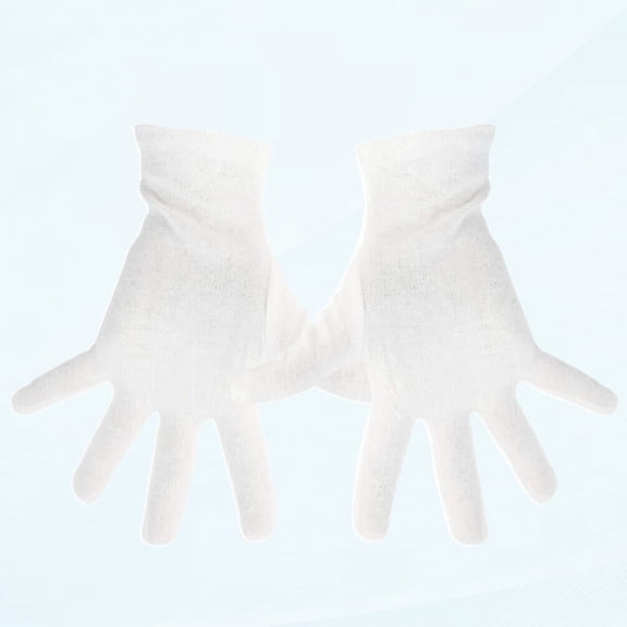 12 Pairs Small 100% White Cotton Gloves for Eczema, Moisturizing Hand Therapy Gloves for Night Sleep