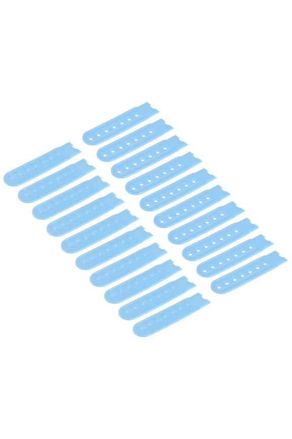12 Pairs Snapback Strap Cover, 7 Holes Plastic Adjustable Hat Snap Buckle Replacement (Sky Blue)