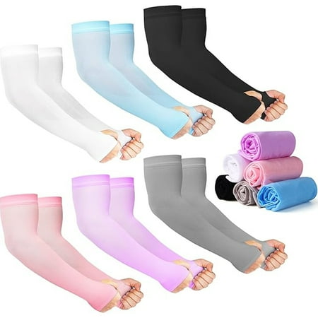 6 Pairs Sun Protection Sleeves UV Cooling Arm Men Women Sports with Thumb Hole for Driving, Golfing, Fishing, Cycling, Hiking, Doing (6 Colors) price history and forecast - Peduu