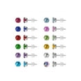 thumbnail image 1 of 12 Pairs Surgical Stainless Steel Stud Earring Sets Birthstone Cubic Zirconia Stud Earrings for Women 3 4 5 6mm, 1 of 5