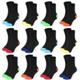 thumbnail image 1 of 12 Pairs Toddler Socks Boys Crew Socks Kids Girls Sock Boys Dress Sock Black 1-13 Years, 1 of 6