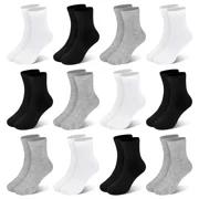 HYCLES 12 Pairs Toddler Socks Kids Crew Mid Calf Dress Socks 1-13 Years for Boys Girls Children