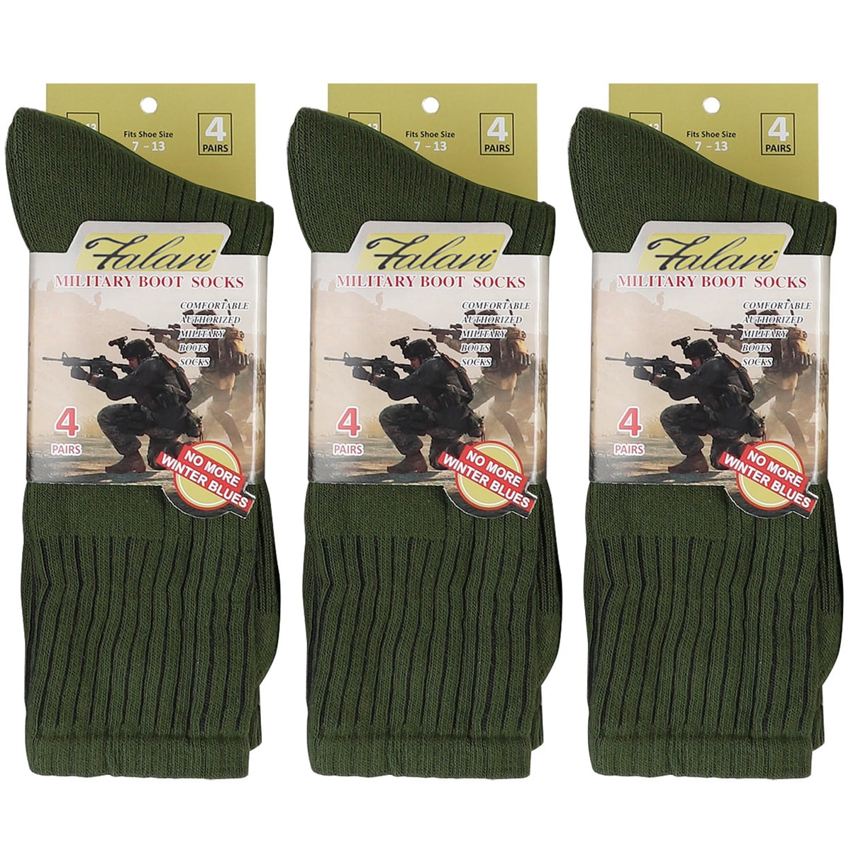12 Pairs US Army Military Boot Socks Combat Tactical Trekking Hiking Policemen Firefighter Security Out Door Athletic Sport Socks