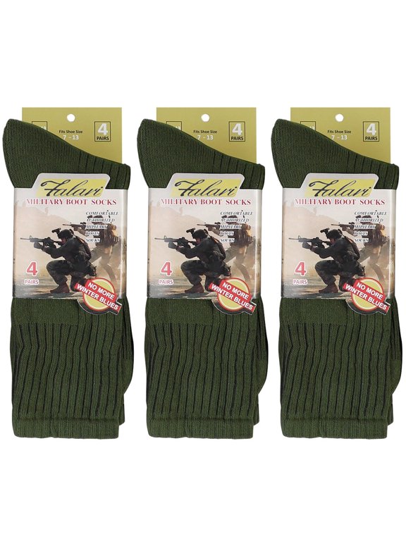 12 Pairs US Army Military Boot Socks - Combat Tactical Trekking Hiking Policemen Firefighter Security Out Door Athletic Sport Socks