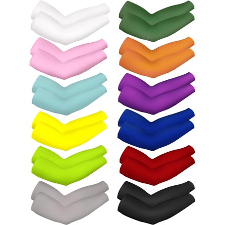 12 Pairs Unisex UV Protection Sleeves Long Arm Cooling Cover Sleeves