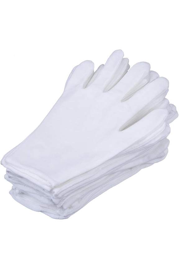 12 Pairs White Cotton Gloves 7.5" Medium Size,CST, film, coins, CD/DVD, Handling Gloves
