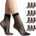 thumbnail image 1 of 12 Pairs Women's Ankle High Sheer Socks for Women Nylon Socks Soft Tight Hosiery with Reinforced Toe, 1 of 6