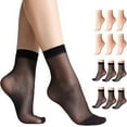 thumbnail image 1 of 12 Pairs Women's Ankle High Sheer Socks for Women Nylon Socks Soft Tight Hosiery with Reinforced Toe, 1 of 6