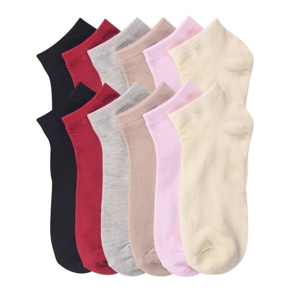 12 Pairs Women's Ankle Socks Low Cut Thin Athletic Lightweight All Season Cute Comfort Cozy Breathable Sweat-absorbing Anti-Slip Comfy Value Pack