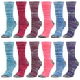 thumbnail image 1 of 12 Pairs Women’s Colorful Crew Socks Patterned Novelty Fun Socks for Girls Cotton Casual Debra Weitzner, 1 of 3