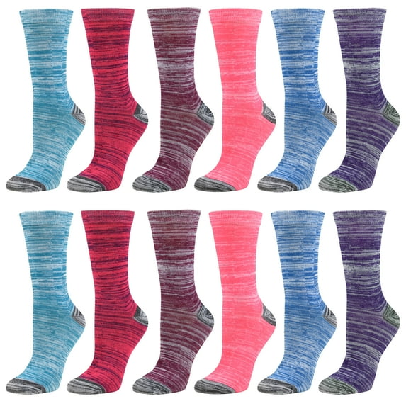 12 Pairs Women’s Colorful Crew Socks Patterned Novelty Fun Socks for Girls Cotton Casual Debra Weitzner