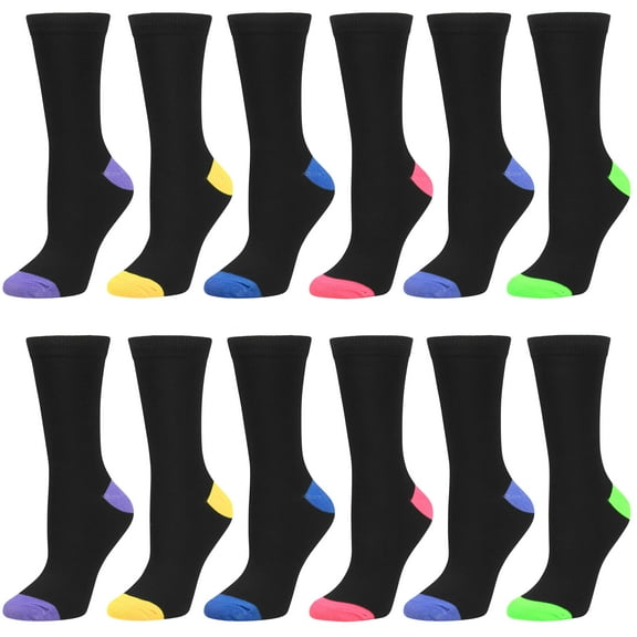 12 Pairs Women’s Colorful Crew Socks Patterned Novelty Fun Socks for Girls Cotton Casual Debra Weitzner