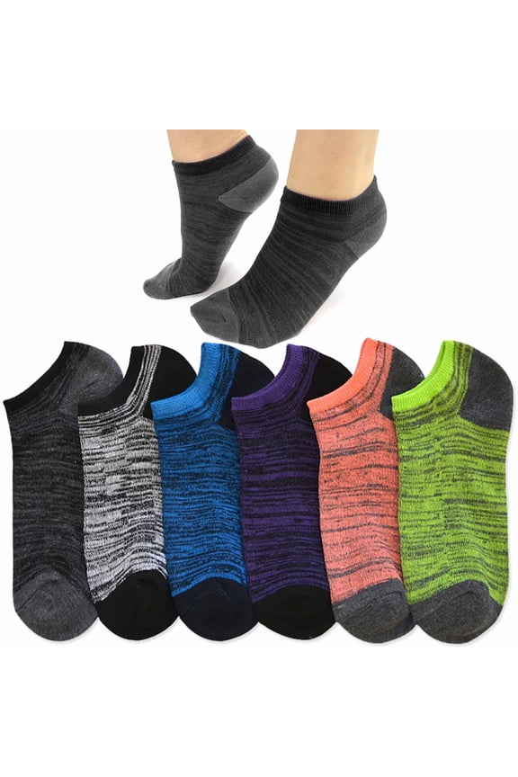 12 Pairs Women's Low Cut No Show Ankle Socks Neon Fashion Sports Casual 9-11