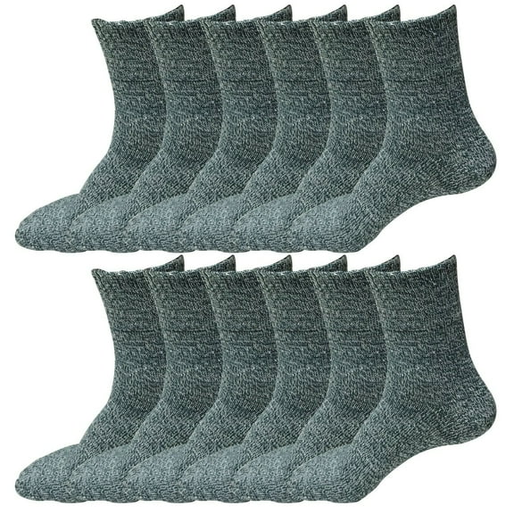 12 Pairs Womens Winter Casual Wool Blend Thick Knit Thermal Warm Crew Cozy Boot Socks Size 5-10