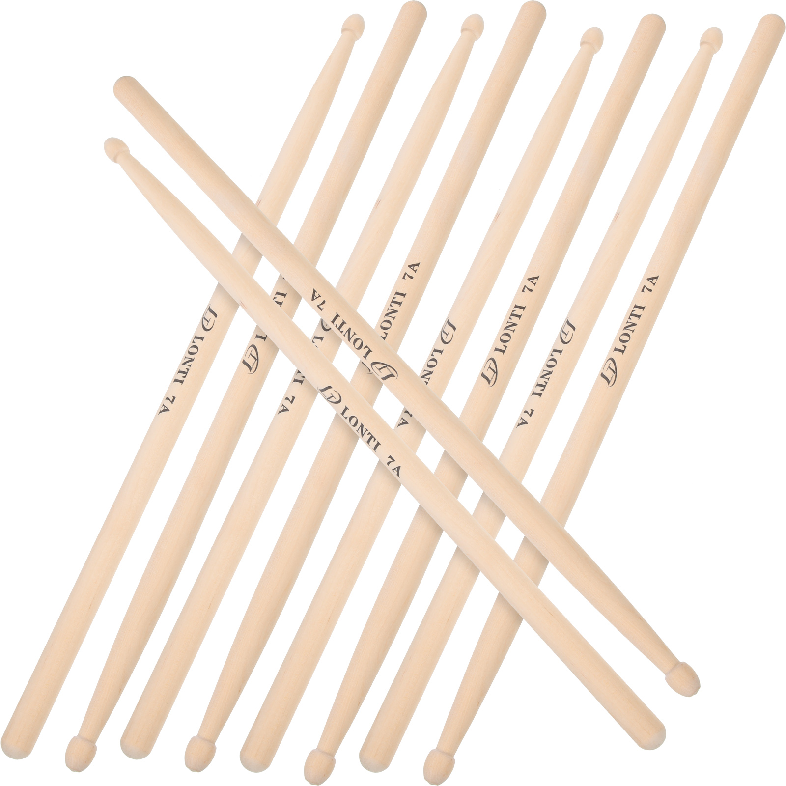 Sourcing Map 3 Pairs Maple Wood Drumstick Anti Slip Handle Grips 5A Blue Classic Drum Stick Wood Tip For Drumming Musical Instrument Percussion