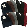 thumbnail image 1 of 12 Pairs of Adult Beanie Winter Hats, Assorted Colors, Bulk Beanies Warm Thermal Cold Resistant, 1 of 2