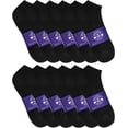 thumbnail image 1 of 12 Pairs of Cheap Lightweight Low Cut Ankle Socks for Men, Black and White Bulk Sock Deal (12 Pairs Mens Black), 1 of 2
